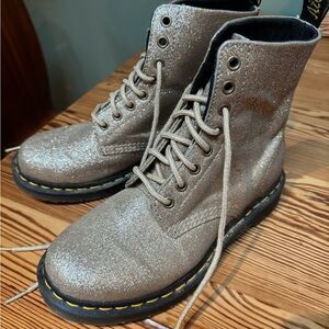 Dr. Martens Gold Glitter Lace Up Boots
